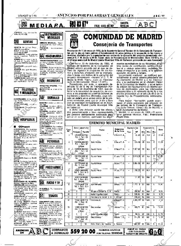 ABC MADRID 16-01-1993 página 99