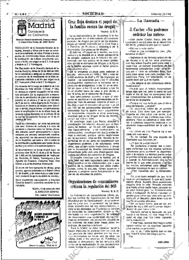 ABC MADRID 23-01-1993 página 80