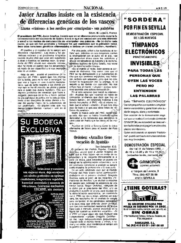 ABC SEVILLA 31-01-1993 página 29