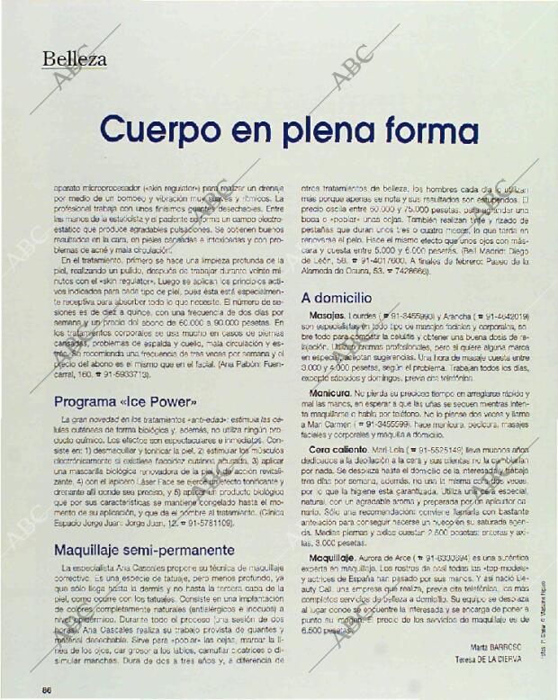 BLANCO Y NEGRO MADRID 31-01-1993 página 86