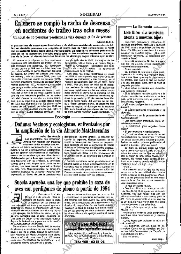 ABC MADRID 02-02-1993 página 84
