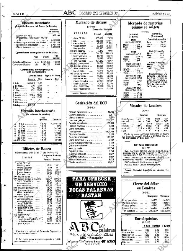 ABC SEVILLA 04-02-1993 página 74
