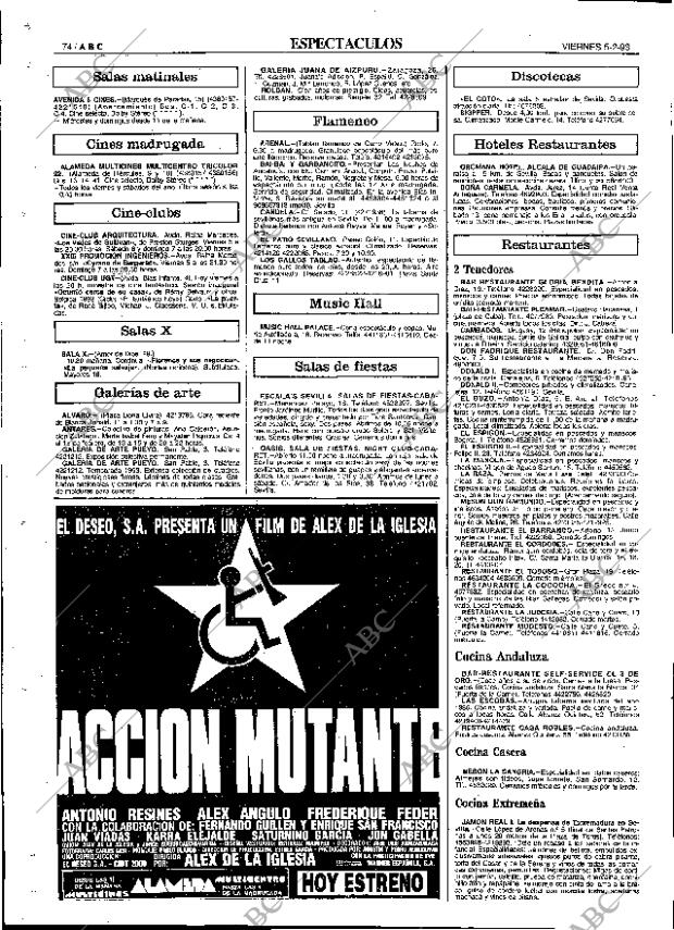 ABC SEVILLA 05-02-1993 página 74