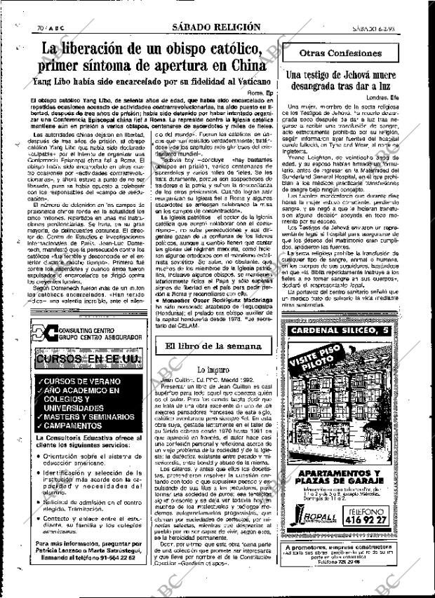 ABC MADRID 06-02-1993 página 70