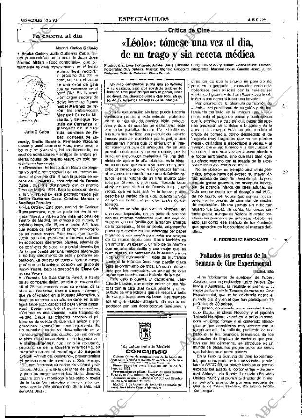 ABC MADRID 10-02-1993 página 85