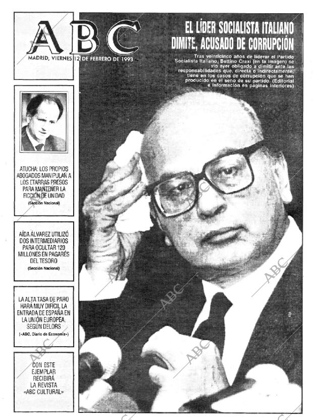ABC MADRID 12-02-1993 página 1