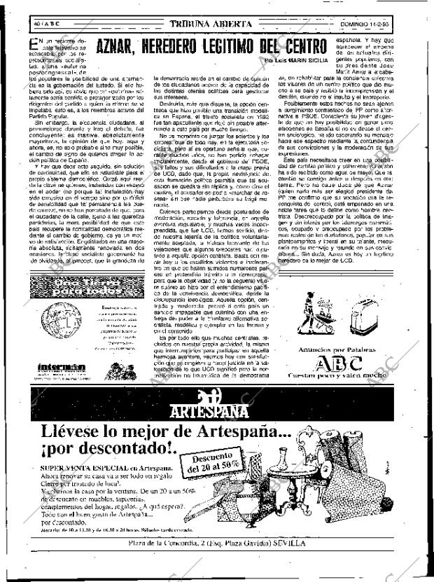 ABC SEVILLA 14-02-1993 página 40