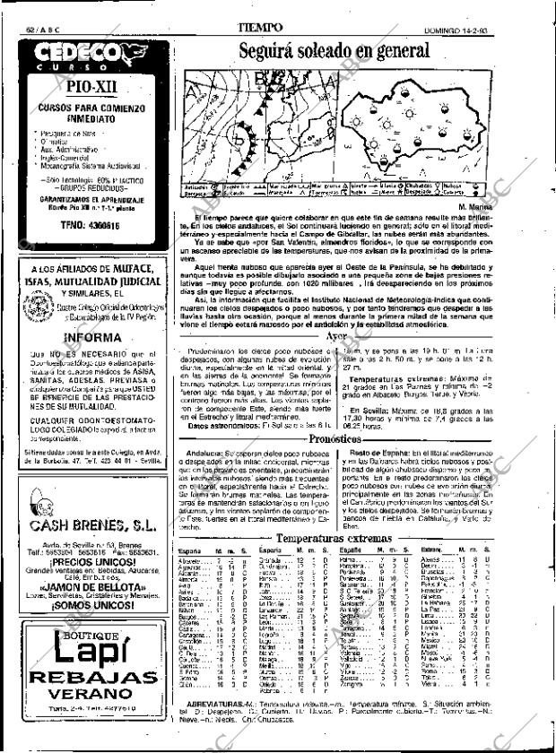 ABC SEVILLA 14-02-1993 página 62