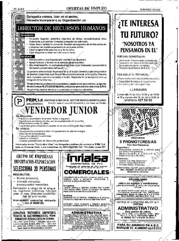 ABC SEVILLA 14-02-1993 página 86