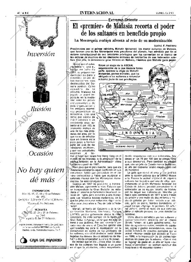 ABC MADRID 15-02-1993 página 40