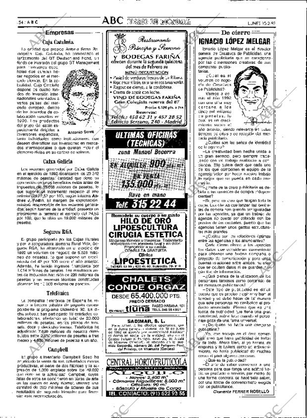 ABC MADRID 15-02-1993 página 54