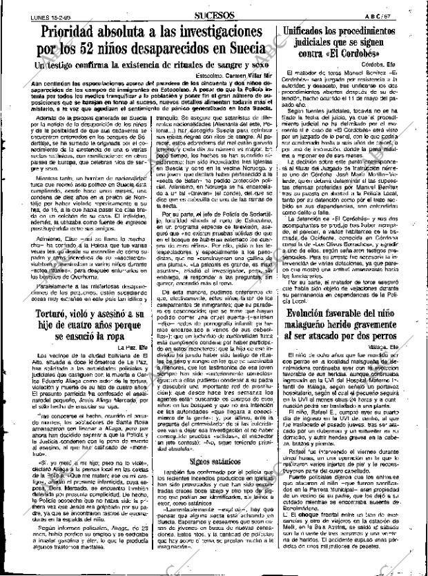 ABC SEVILLA 15-02-1993 página 67