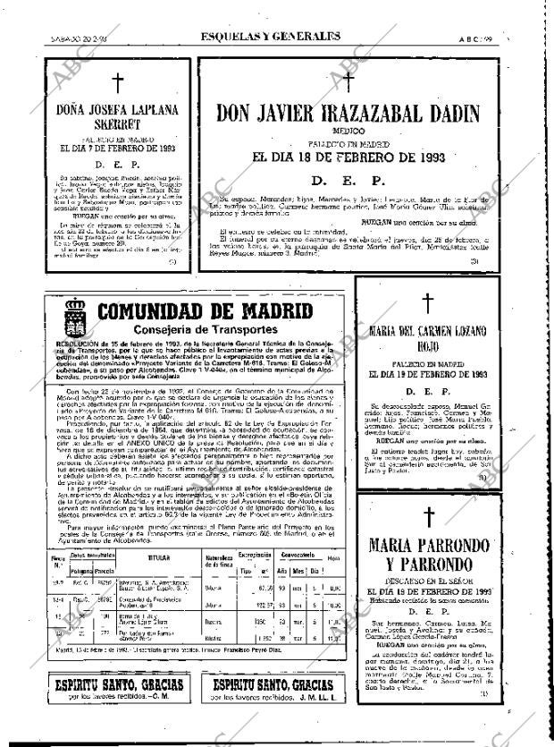 ABC MADRID 20-02-1993 página 99