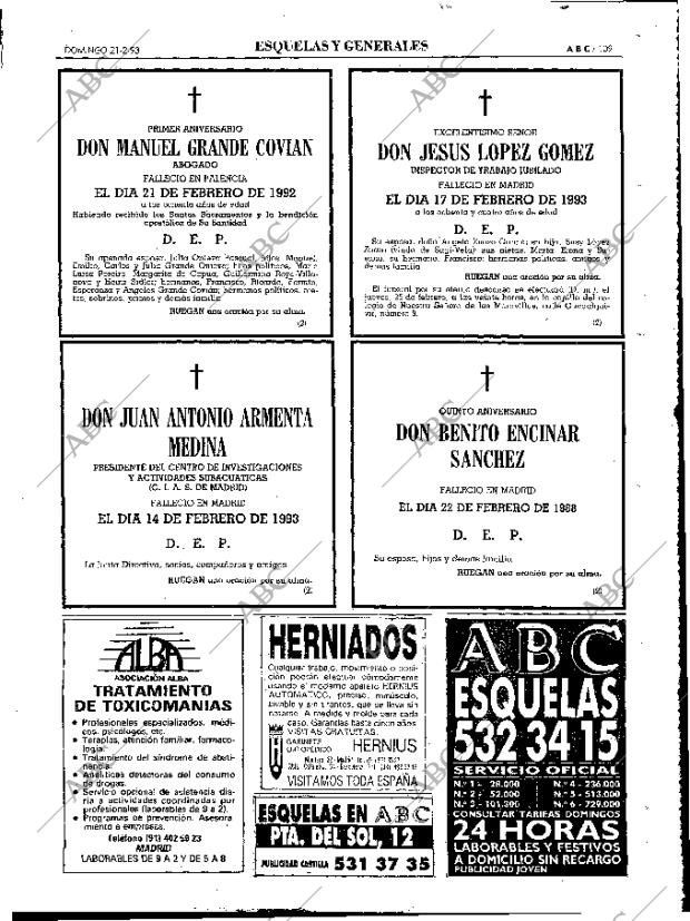 ABC MADRID 21-02-1993 página 109