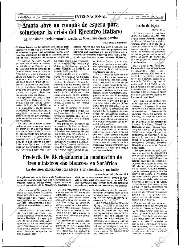 ABC MADRID 21-02-1993 página 39