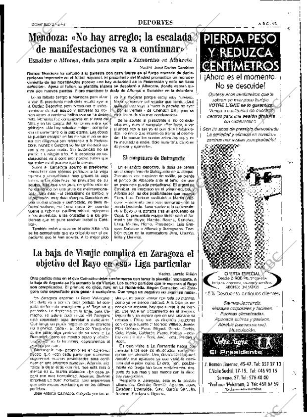 ABC MADRID 21-02-1993 página 93