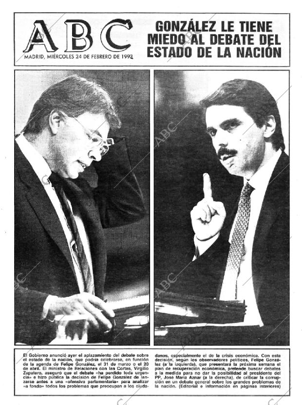 ABC MADRID 24-02-1993 página 1