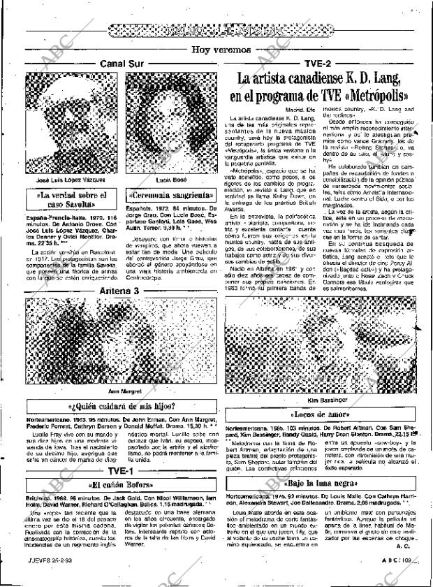 ABC SEVILLA 25-02-1993 página 109