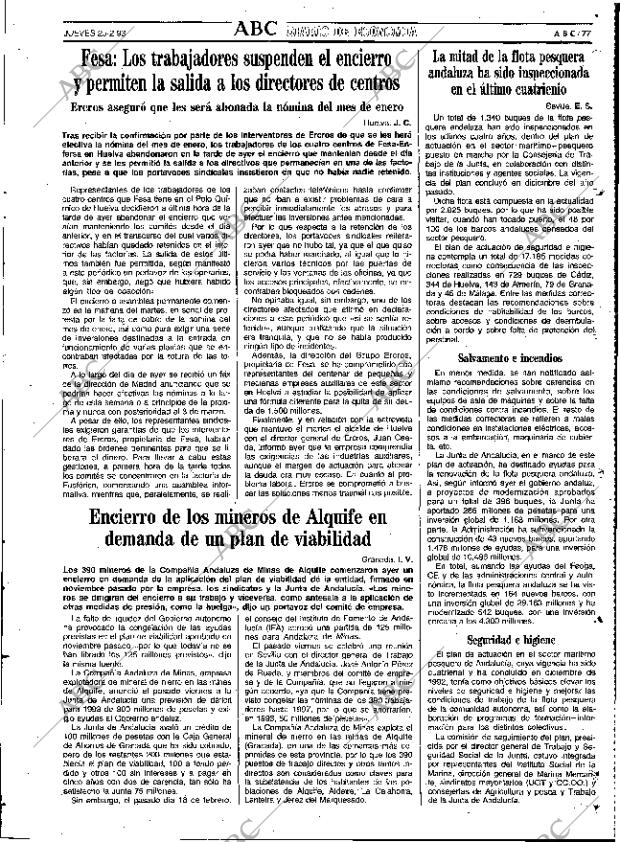 ABC SEVILLA 25-02-1993 página 77