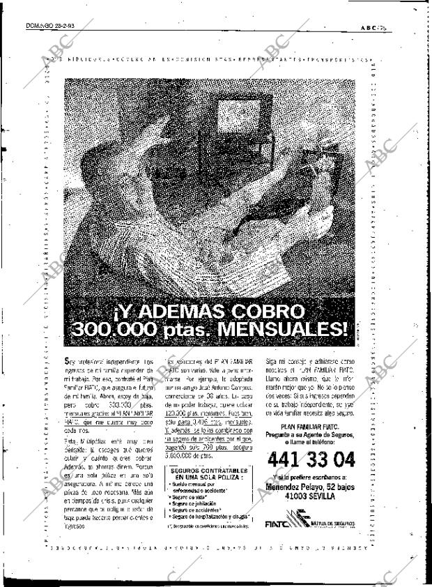 ABC SEVILLA 28-02-1993 página 75