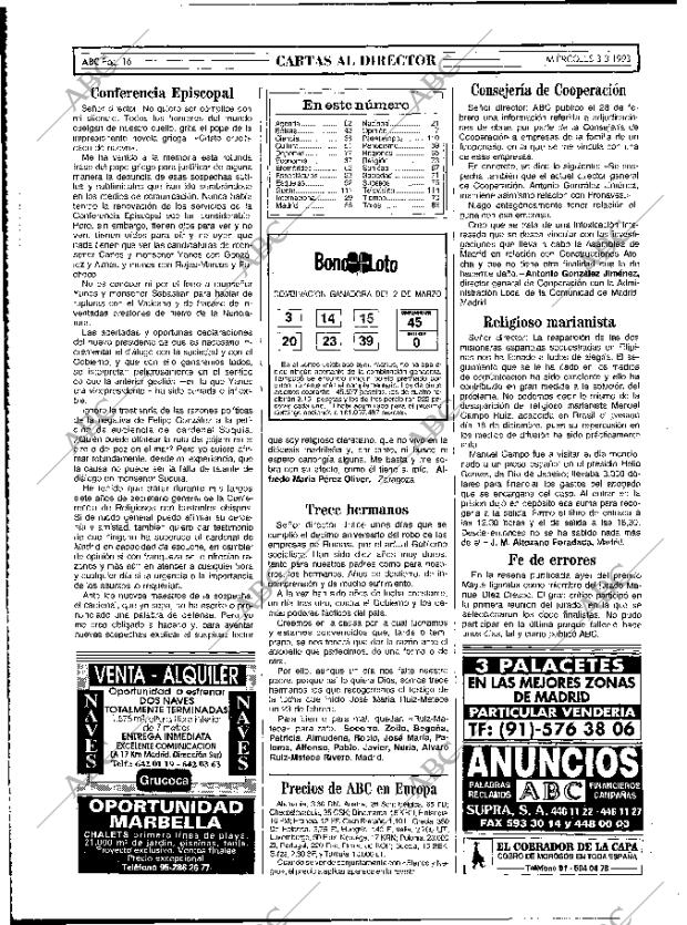 ABC MADRID 03-03-1993 página 16