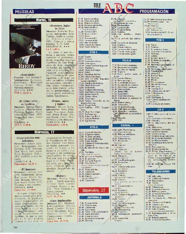 BLANCO Y NEGRO MADRID 14-03-1993 página 144