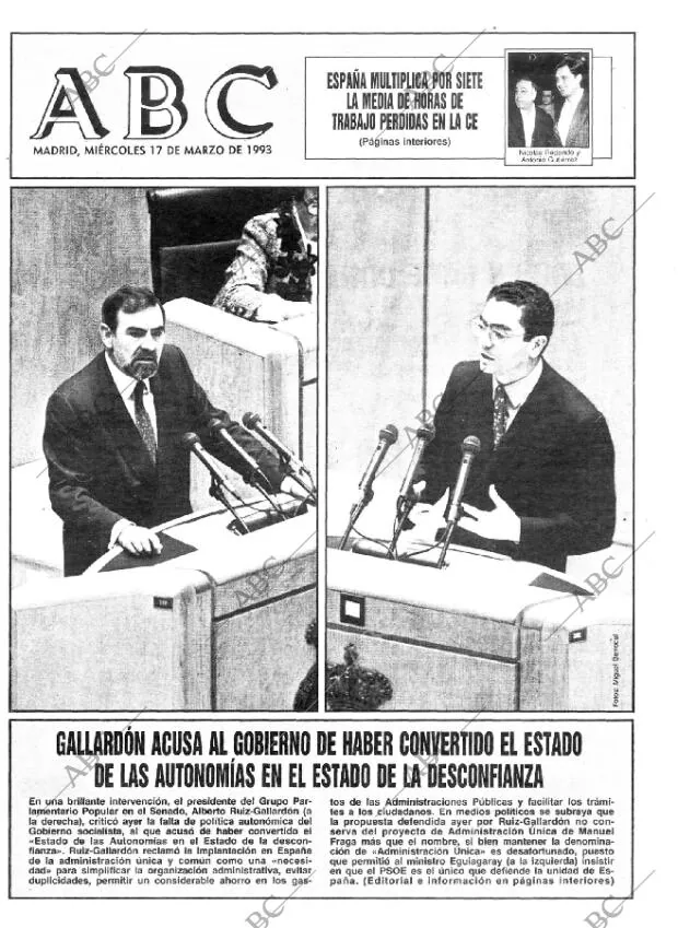 ABC MADRID 17-03-1993 página 1