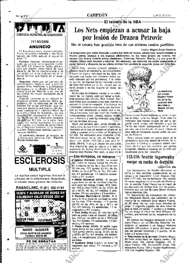 ABC MADRID 29-03-1993 página 94