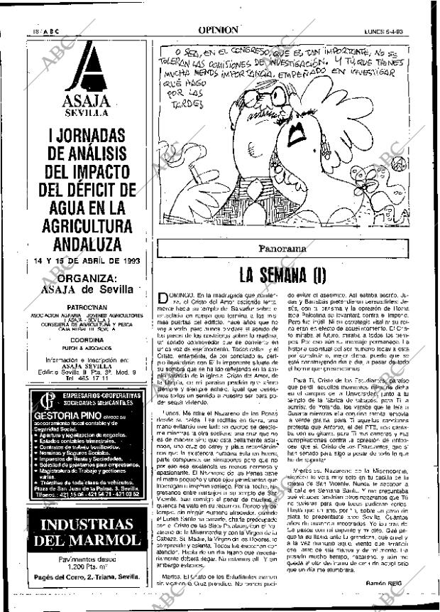 Periodico Abc Sevilla 05 04 1993 Portada Archivo Abc