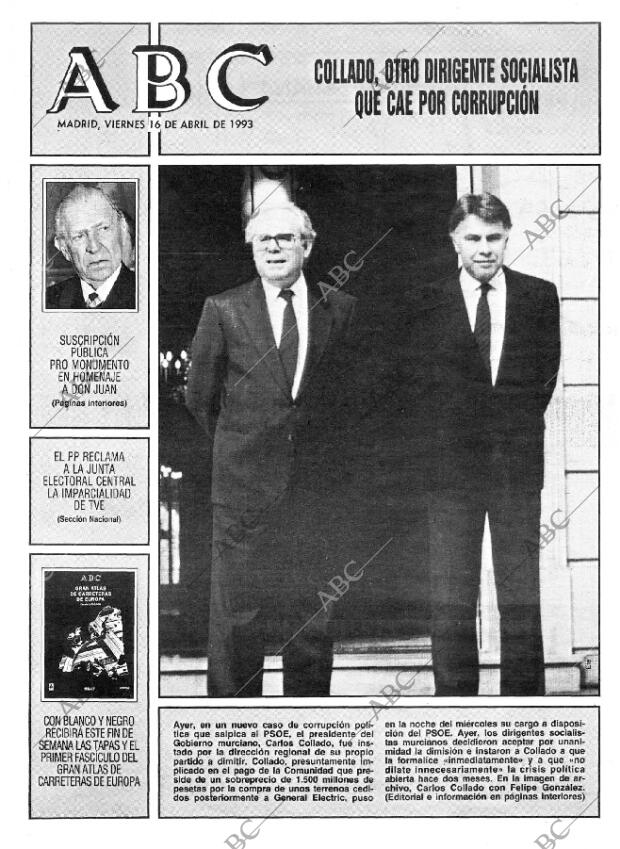 ABC MADRID 16-04-1993 página 1