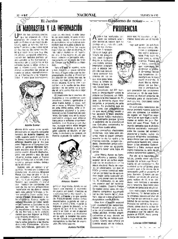 ABC MADRID 16-04-1993 página 32
