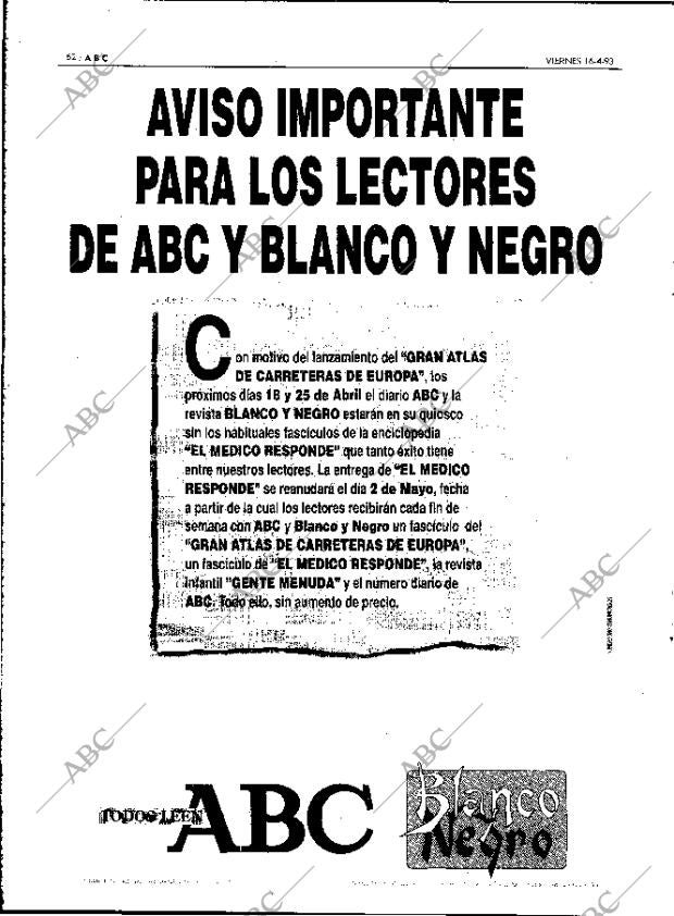 ABC MADRID 16-04-1993 página 62