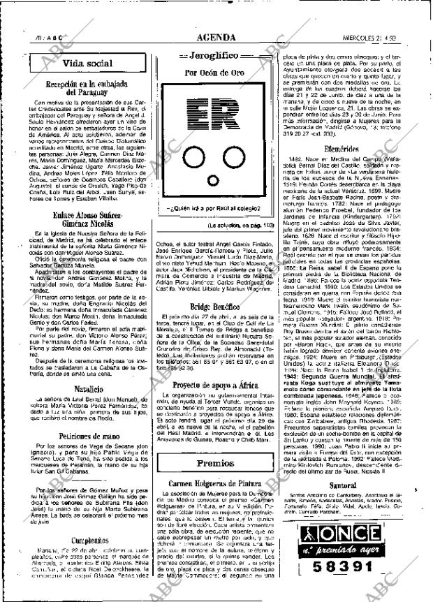 ABC MADRID 21-04-1993 página 70