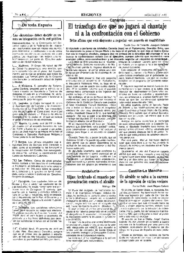 ABC MADRID 21-04-1993 página 74
