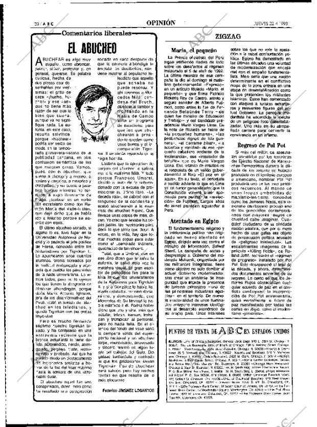 ABC MADRID 22-04-1993 página 20