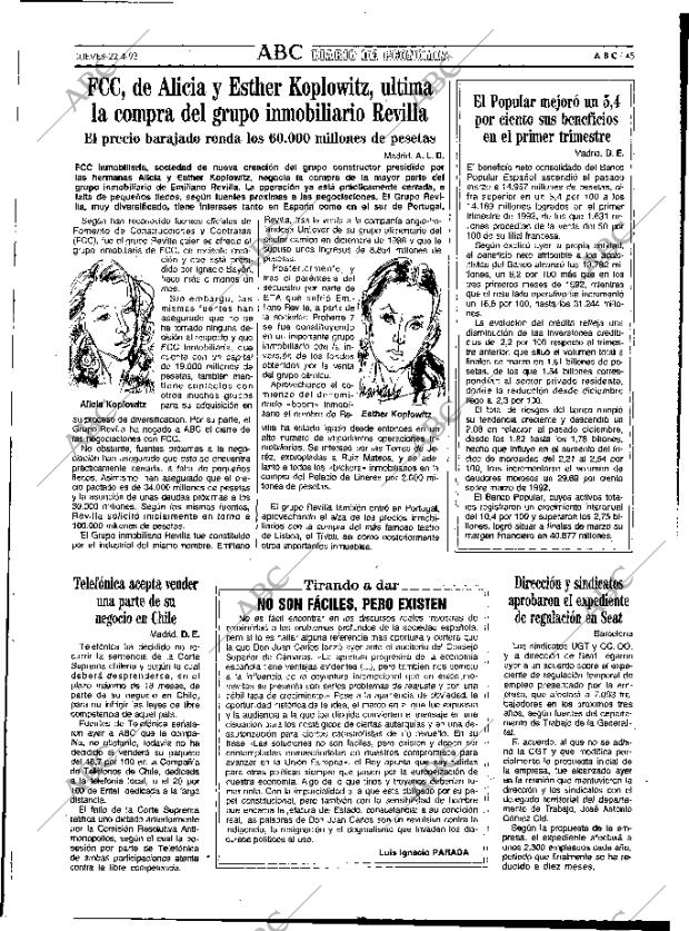 ABC MADRID 22-04-1993 página 45