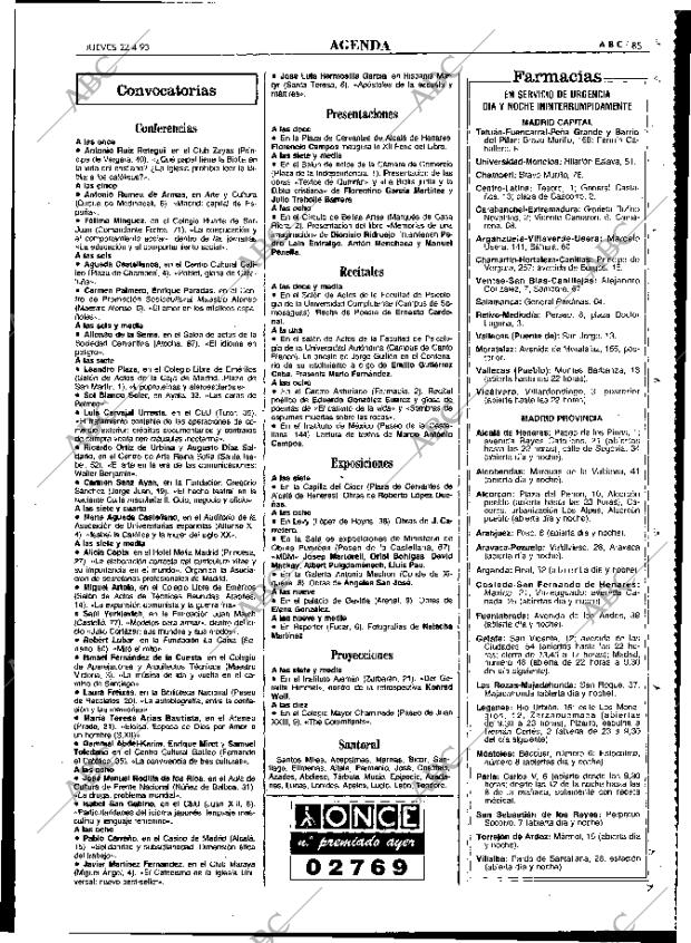 ABC MADRID 22-04-1993 página 85