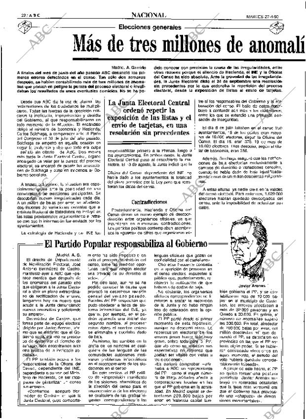 ABC SEVILLA 27-04-1993 página 22