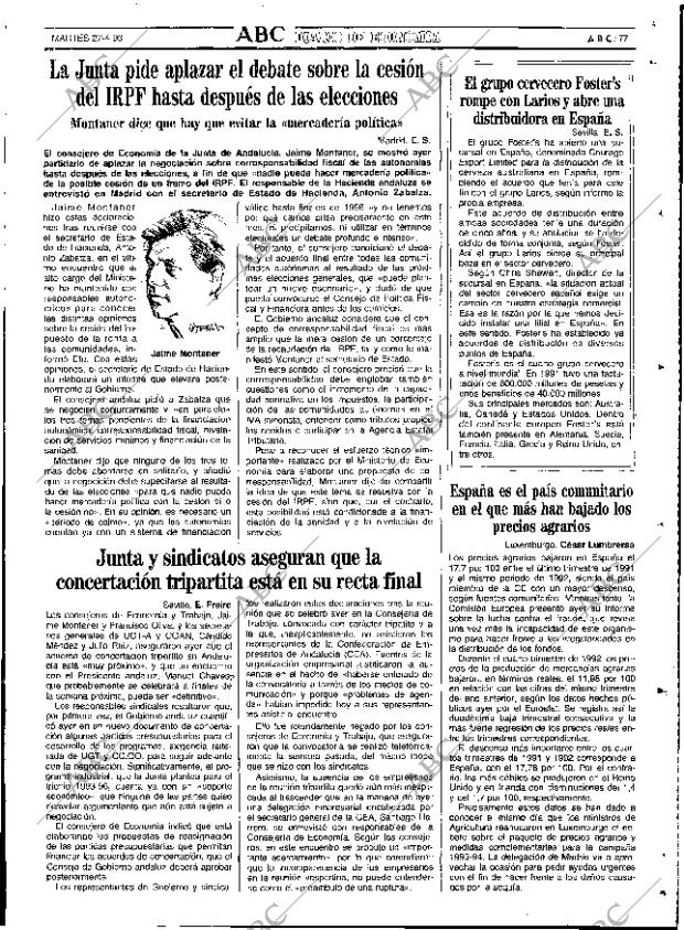 ABC SEVILLA 27-04-1993 página 77
