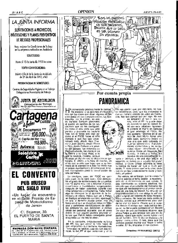 ABC SEVILLA 29-04-1993 página 20