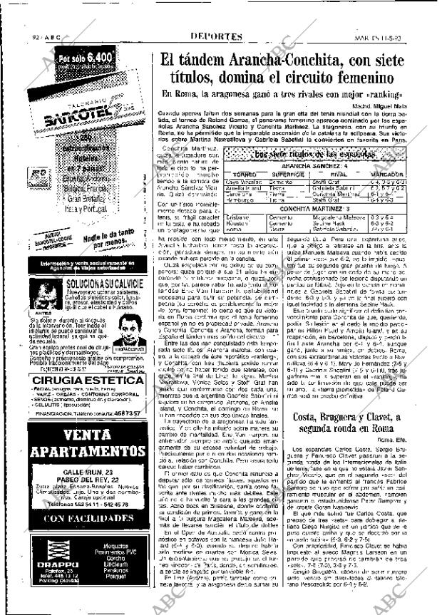 ABC MADRID 11-05-1993 página 92