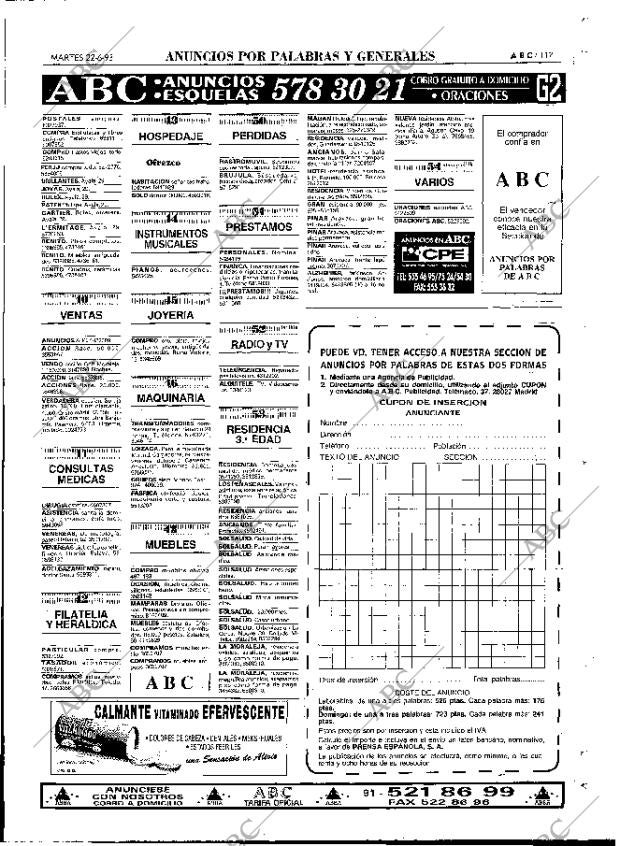 ABC MADRID 22-06-1993 página 117