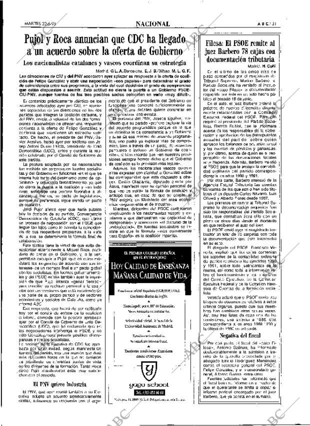 ABC MADRID 22-06-1993 página 31