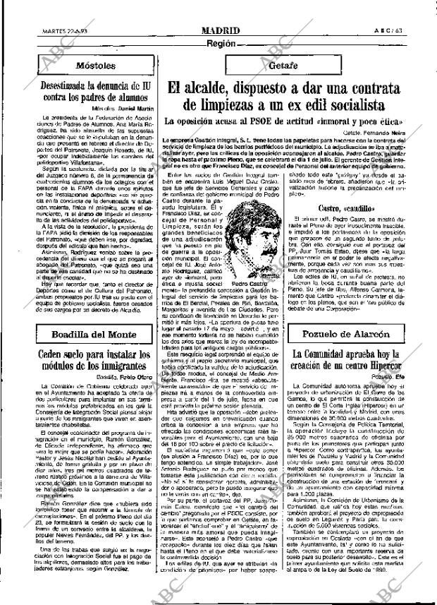 ABC MADRID 22-06-1993 página 63