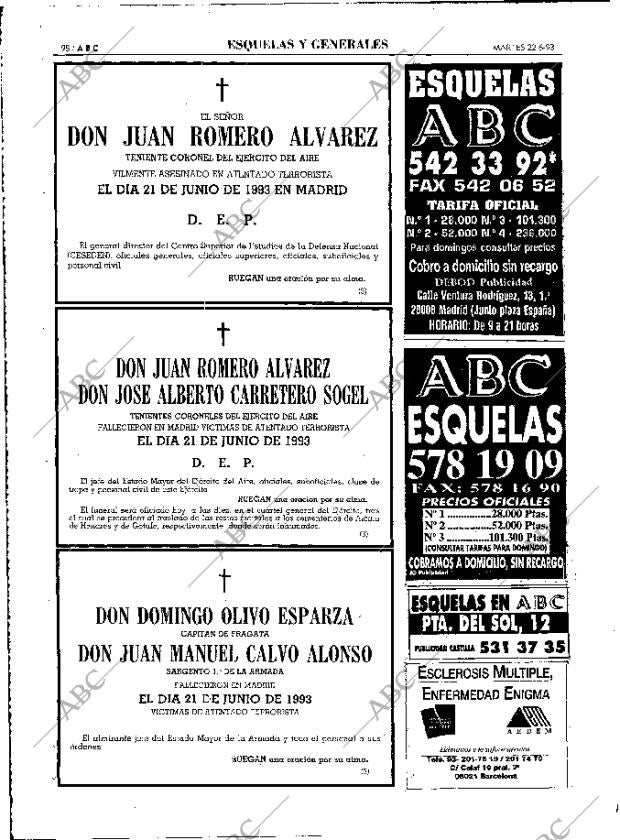ABC MADRID 22-06-1993 página 98