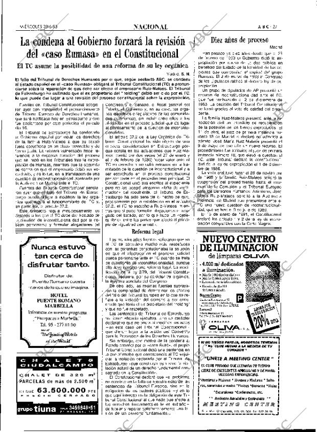 ABC MADRID 23-06-1993 página 27