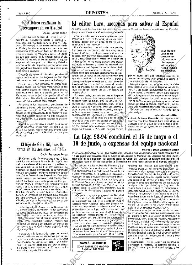 ABC MADRID 23-06-1993 página 82