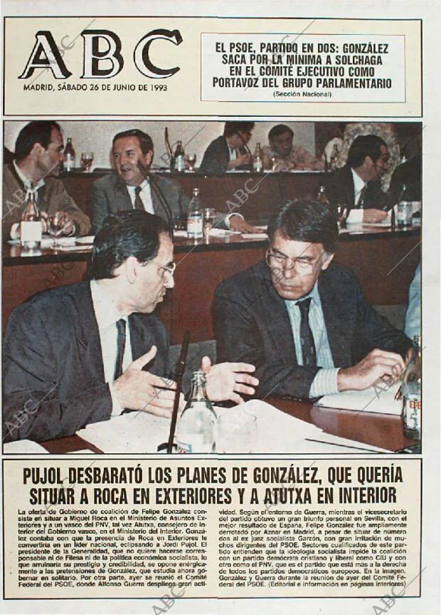ABC MADRID 26-06-1993 página 1