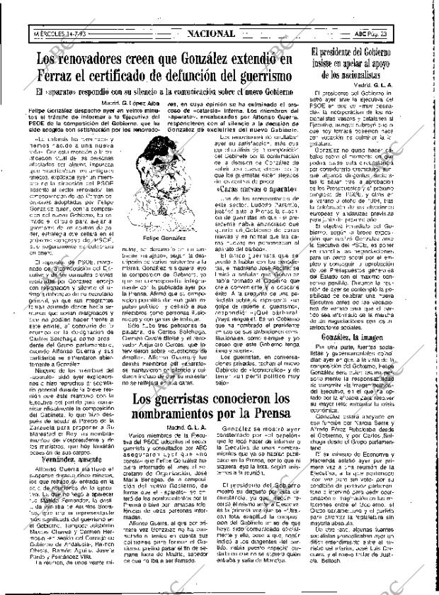 ABC MADRID 14-07-1993 página 23