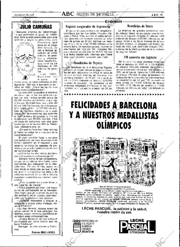 ABC MADRID 25-07-1993 página 45